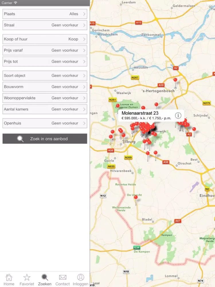 Screenshot di Pat Makelaardij iPad 