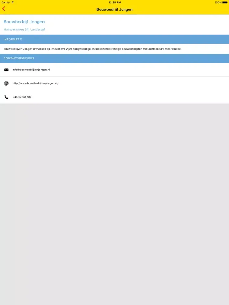 Ảnh chụp màn hình của Jongen Bewonersinformatie iPad 