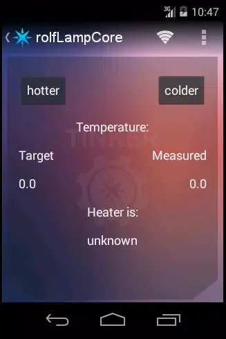 Ảnh chụp màn hình của Spark Core App Thermostat SCAT
