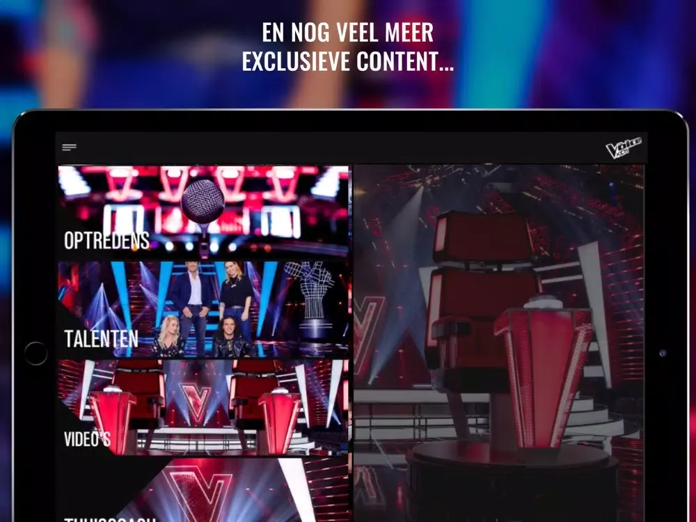 Capturas de tela do The Voice Kids app iPad 