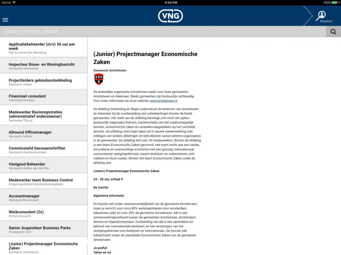 Zrzuty ekranu VNG Nieuwsapp iPad 
