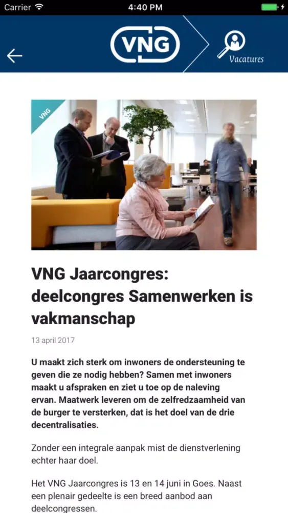 Zrzuty ekranu VNG Nieuwsapp