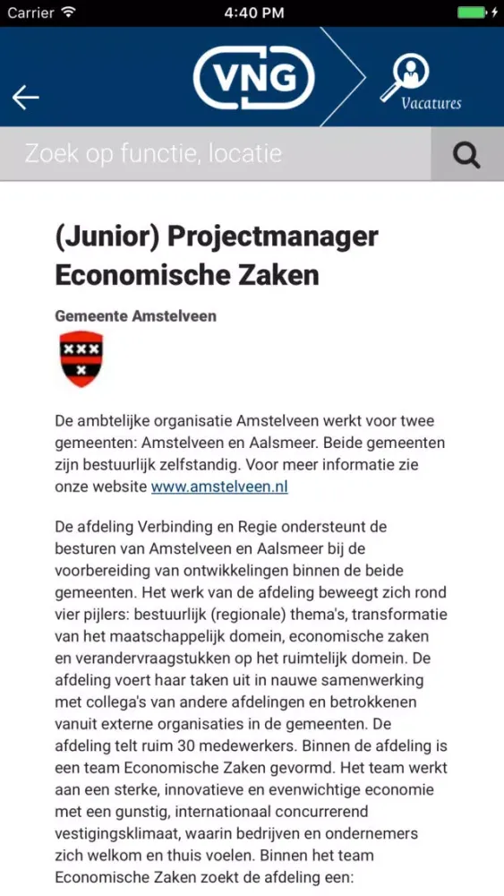Zrzuty ekranu VNG Nieuwsapp