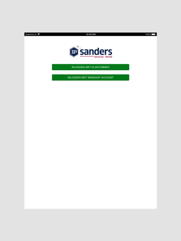 Tangkapan skrin IP Sanders Order App iPad 
