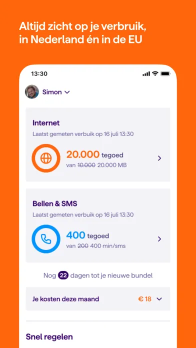 Mijn Simyo Screenshots