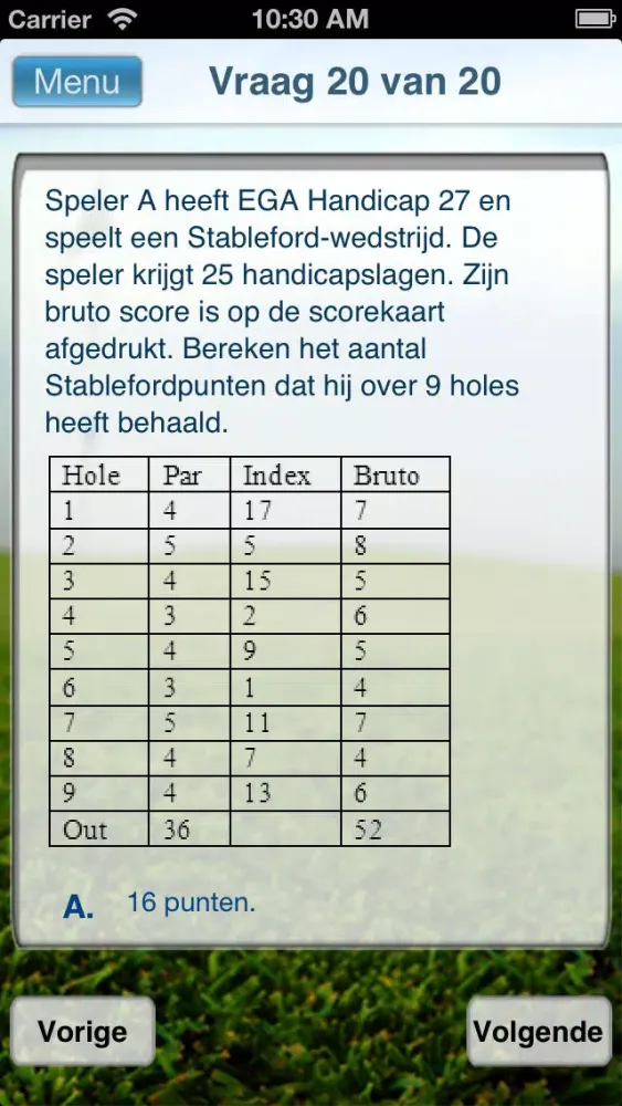 Capturas de pantalla de Golf Examen