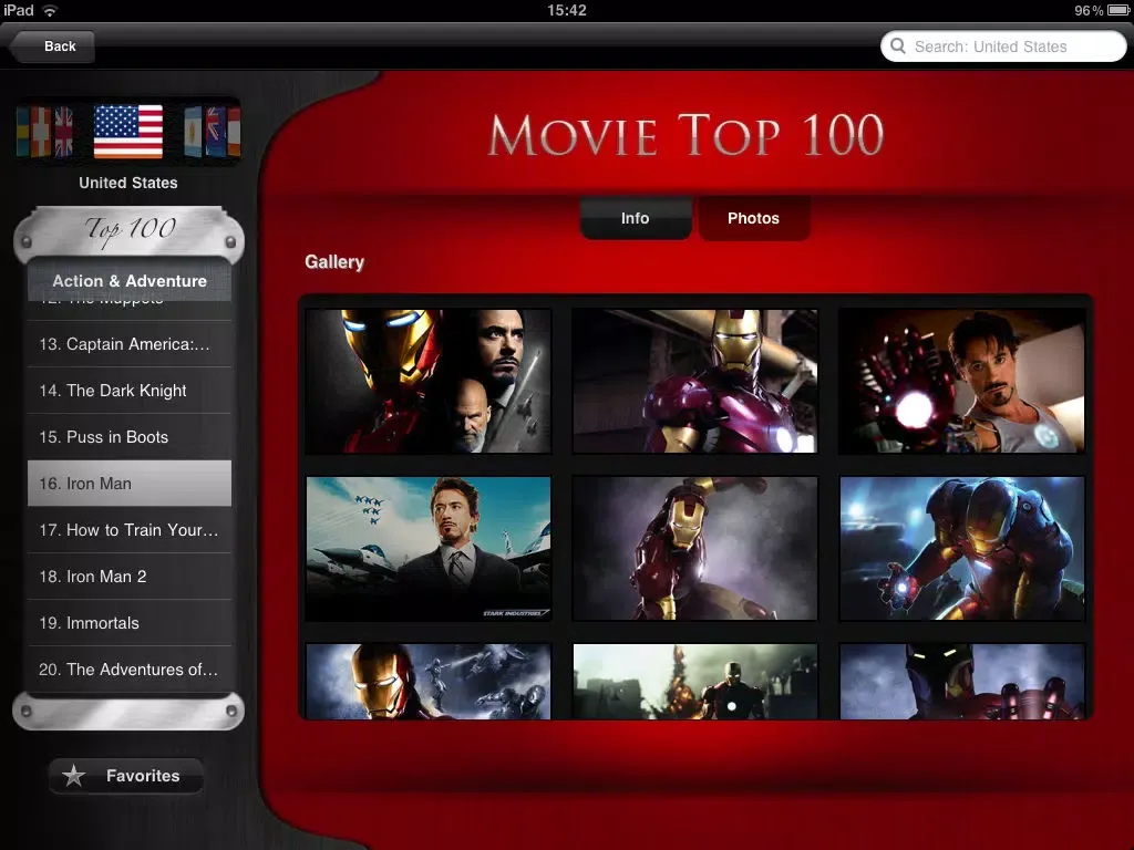 Capturas de tela do Movie Top 100 iPad 