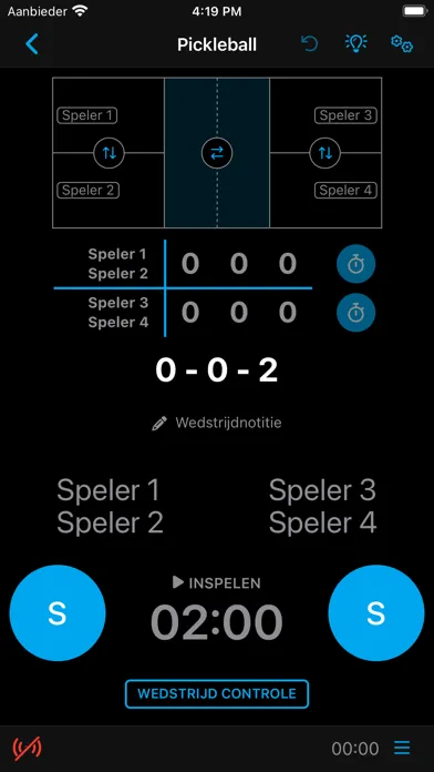 Tangkapan layar Pickleball Scores
