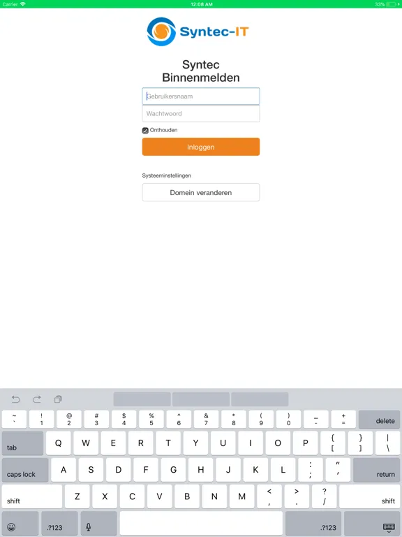 Tangkapan skrin Syntec Binnenmelden iPad 