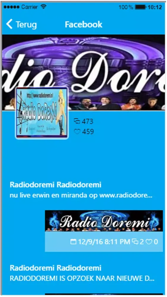 Ảnh chụp màn hình của Radio Doremi
