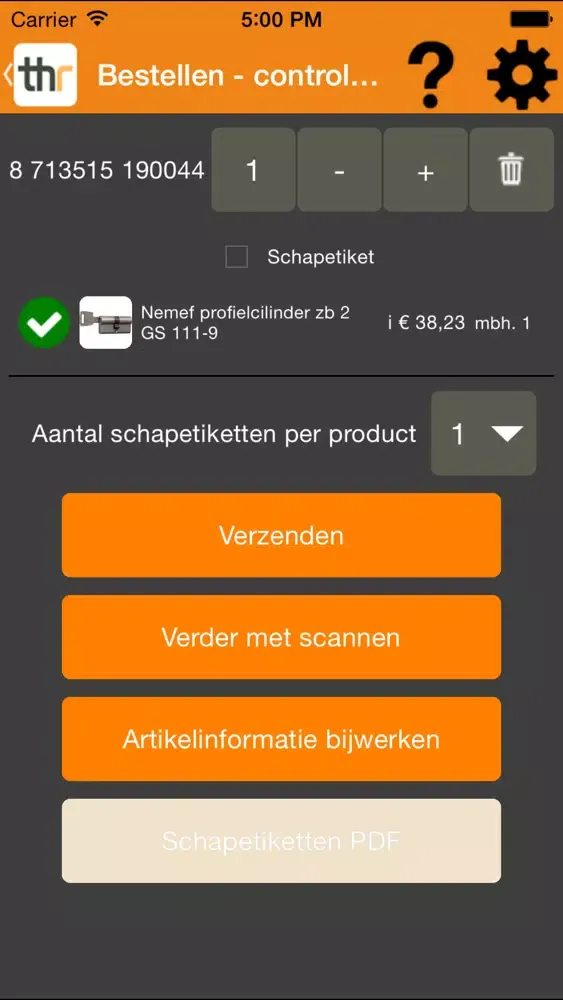 THR Scan & Bestel App Ekran Görüntüleri