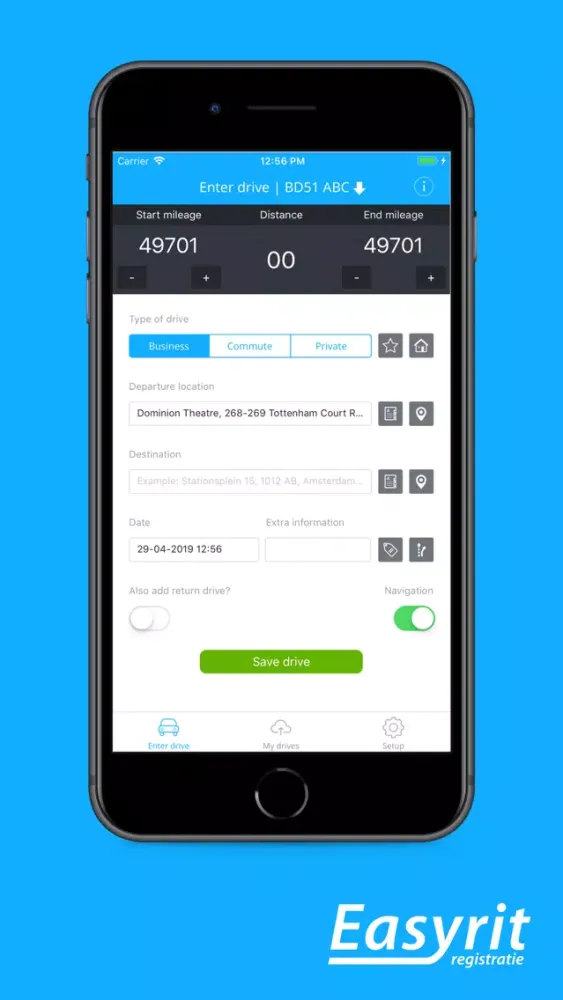 EasyRit - drive tracking Screenshots