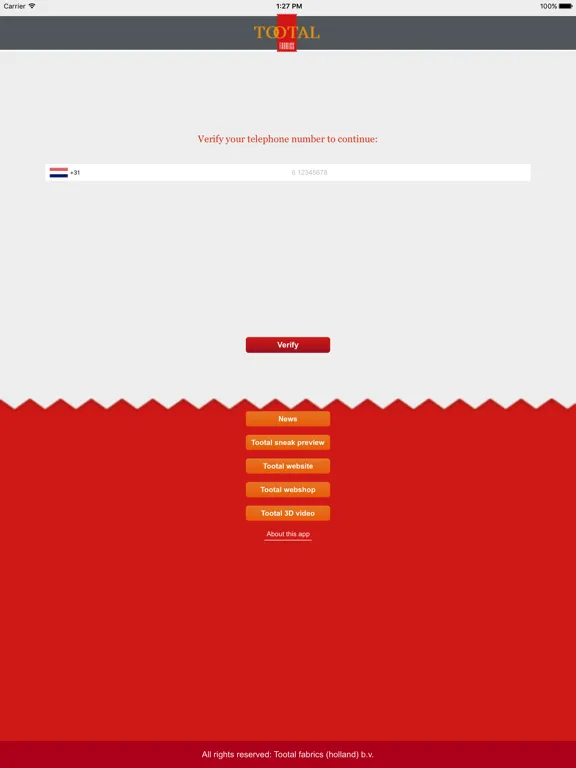 Tootal OTP webshop iPad  Screenshots