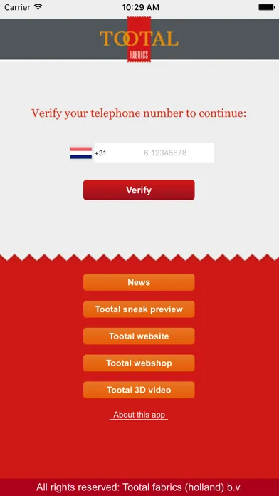 Tootal OTP webshop Screenshots