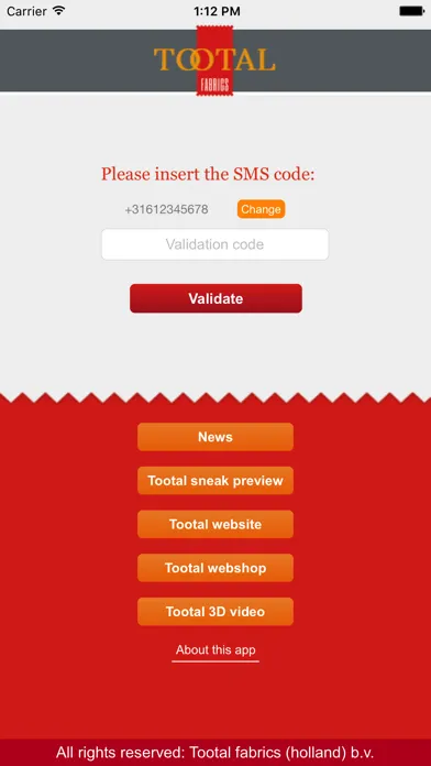 Tootal OTP webshop Screenshots