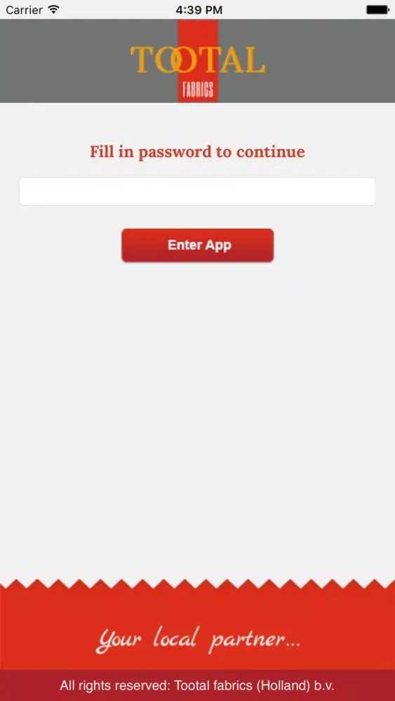Tangkapan skrin Tootal agent/employee app
