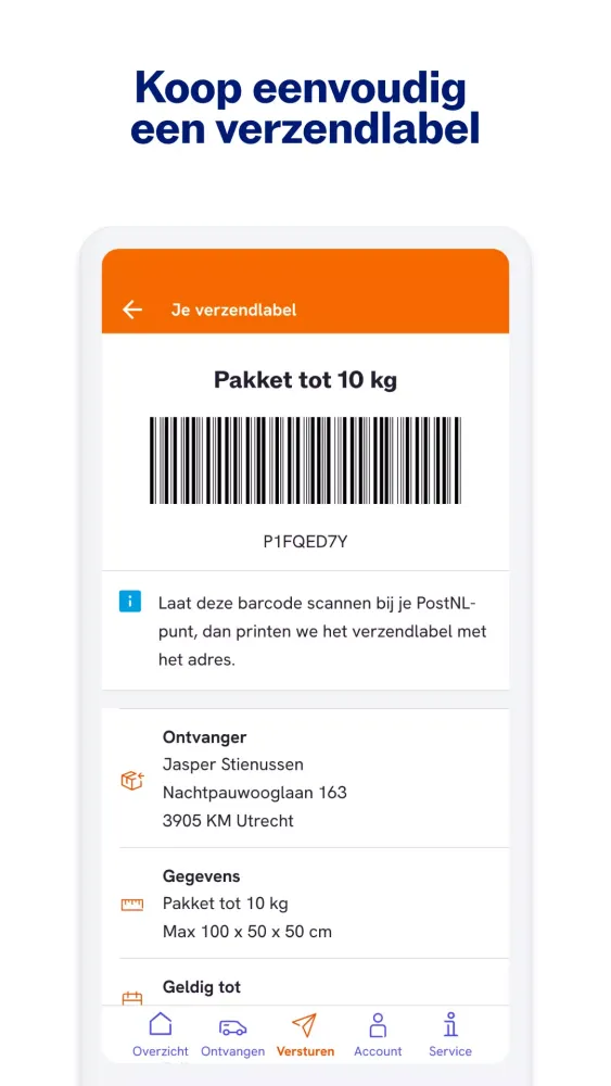 PostNL स्क्रीनशॉट