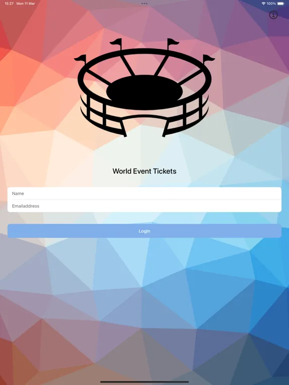 Tangkapan skrin World Event Tickets iPad 