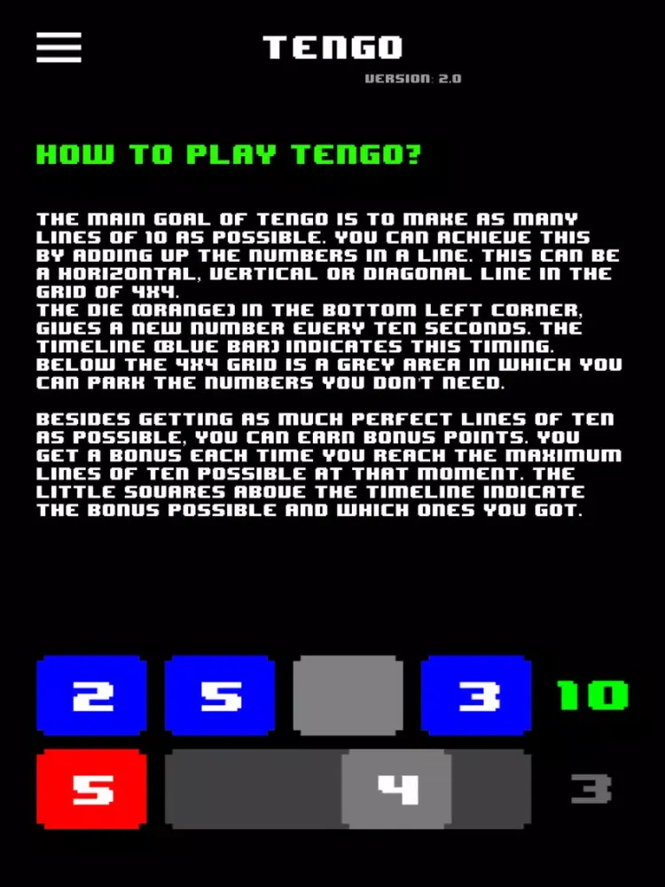 Capturas de tela do Tengo Game iPad 