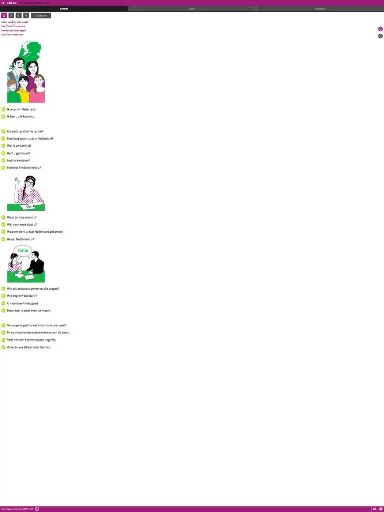 Nederlands leren, Basiscursus 2 iPad  Screenshots