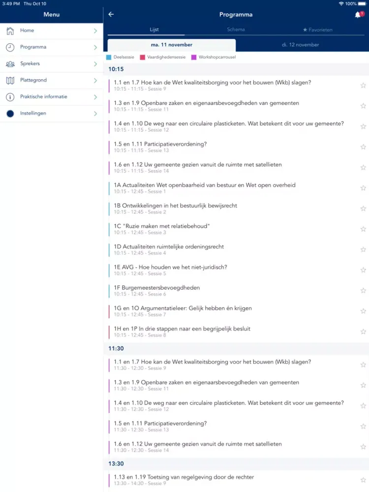 Capturas de pantalla de Juridische 2-daagse iPad 
