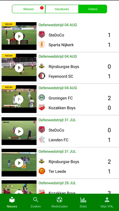 Capturas de tela do LiveUitslagen