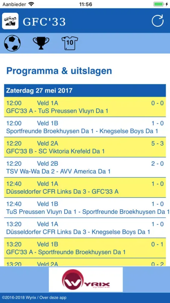 Tangkapan skrin GFC'33 Vrouwentoernooi