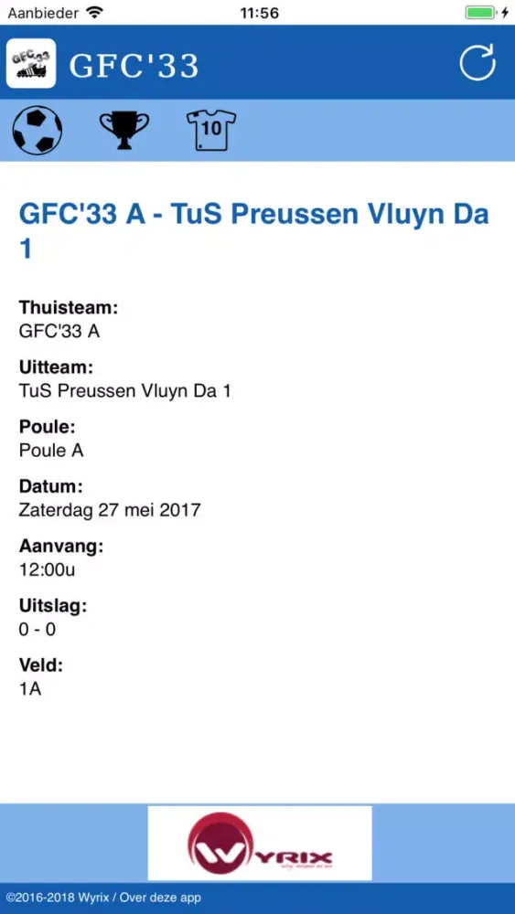 Tangkapan skrin GFC'33 Vrouwentoernooi