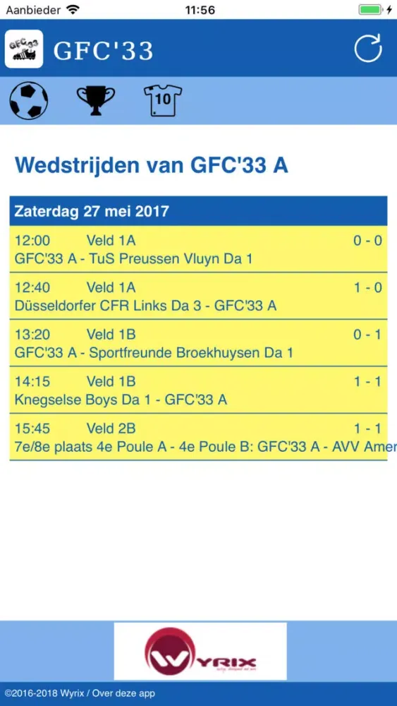 Tangkapan skrin GFC'33 Vrouwentoernooi
