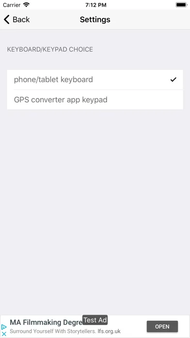 Tangkapan layar GPS coordinates converter