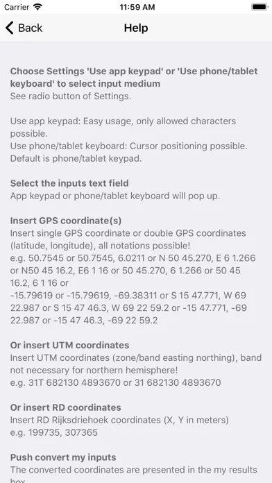 UTM RD GPS coords converter Screenshots