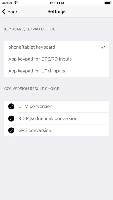UTM RD GPS coords converter Screenshots