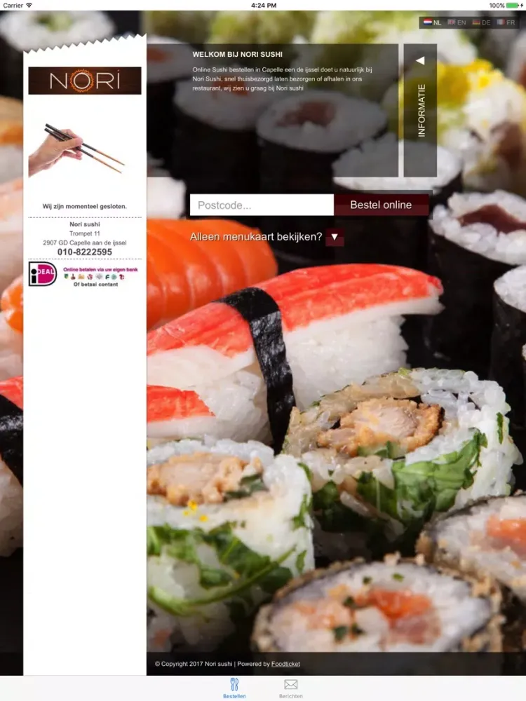Ảnh chụp màn hình của Nori Sushi iPad 