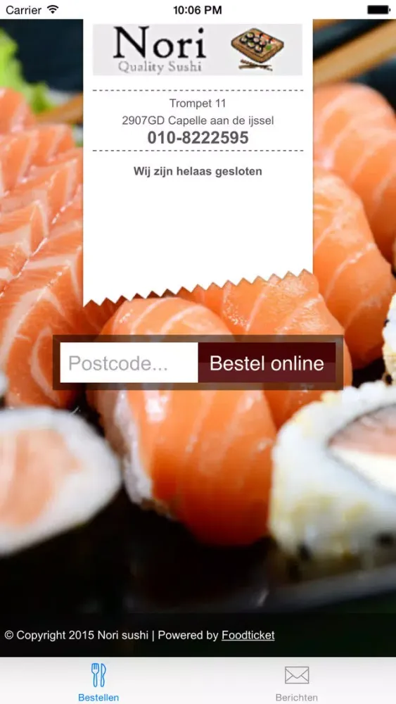 Ảnh chụp màn hình của Nori Sushi