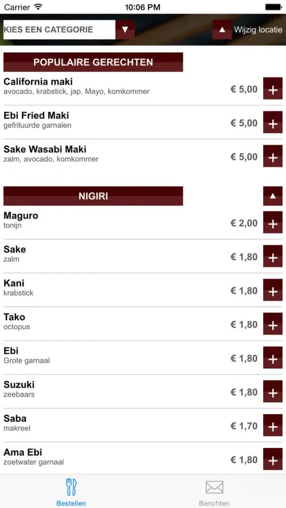 Ảnh chụp màn hình của Nori Sushi