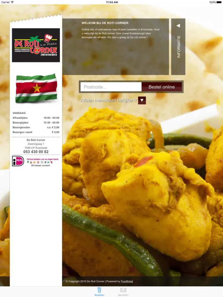 Screenshot di De Roti Corner (Enschede) iPad 