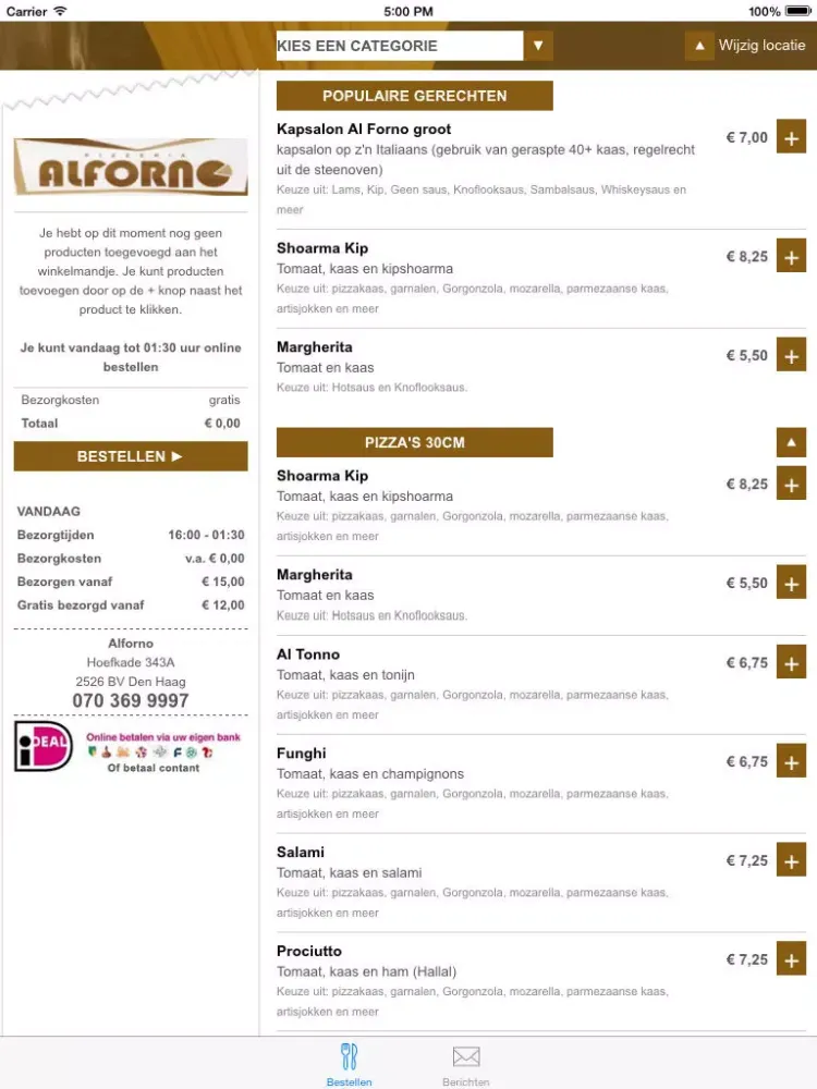 Ảnh chụp màn hình của Alforno 's-Gravenhage iPad 