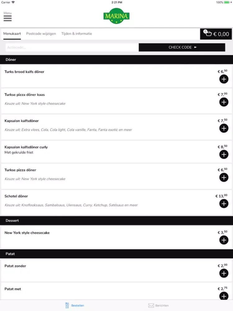 Eethuis Marina iPad  Screenshots
