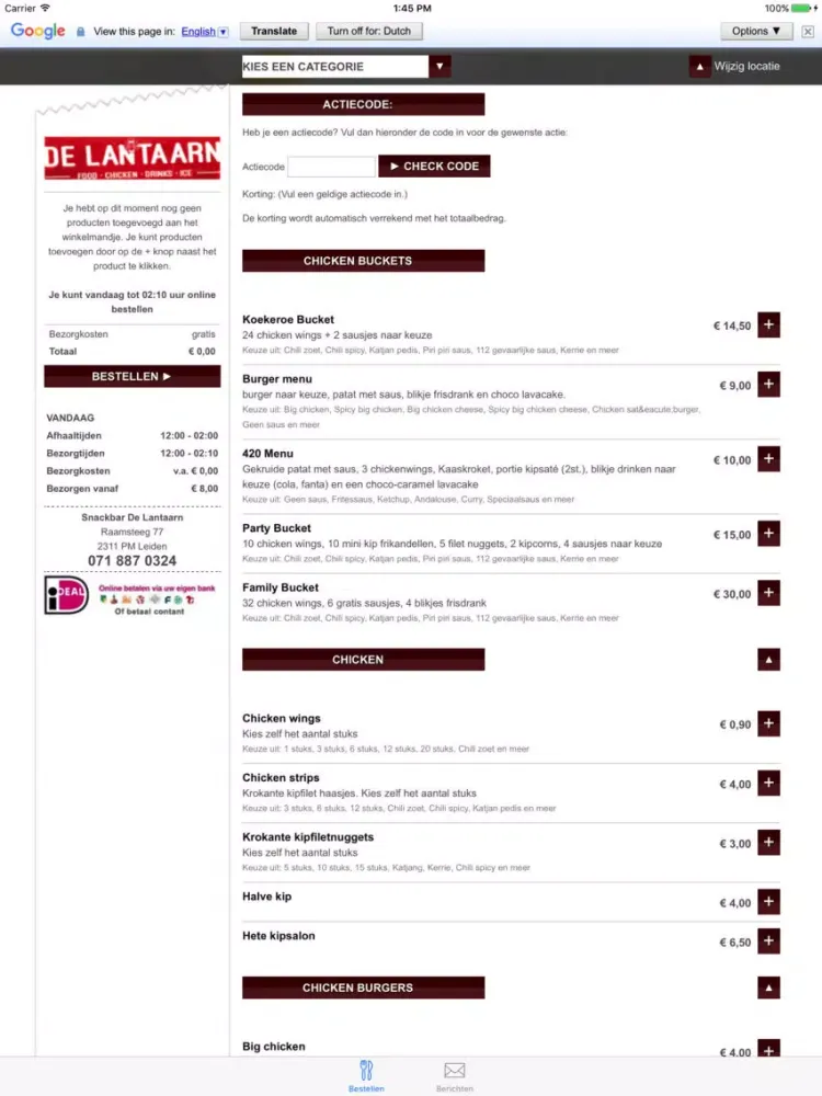 Capturas de pantalla de Snackbar De Lantaarn iPad 