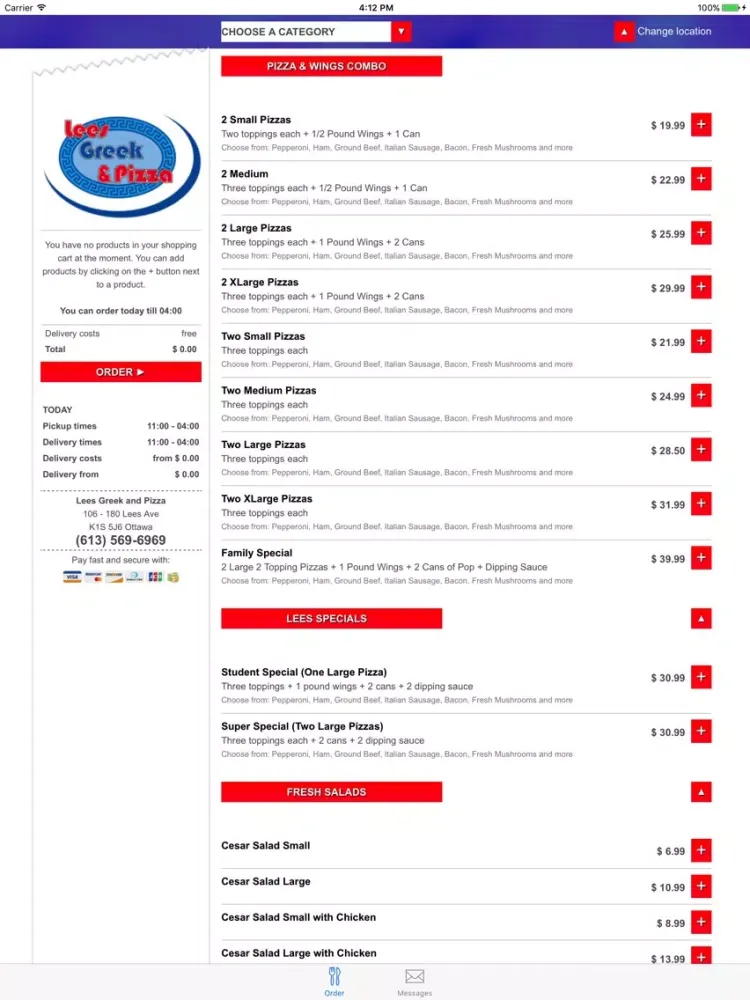 Lees Greek and Pizza iPad  স্ক্রিনশট