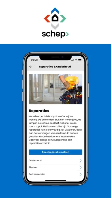 Tangkapan skrin Schep app