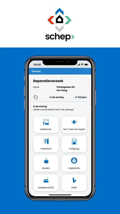 Tangkapan skrin Schep app