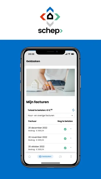 Tangkapan skrin Schep app