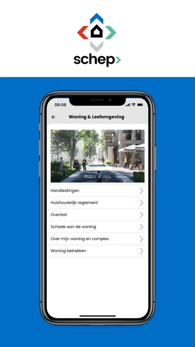Tangkapan skrin Schep app