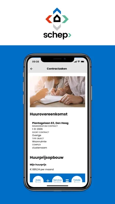 Tangkapan skrin Schep app