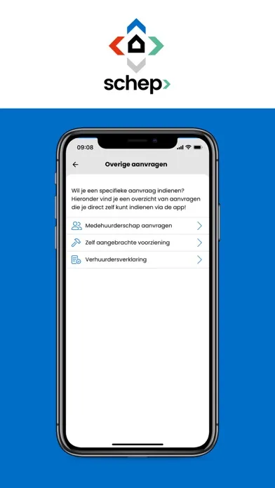 Tangkapan skrin Schep app