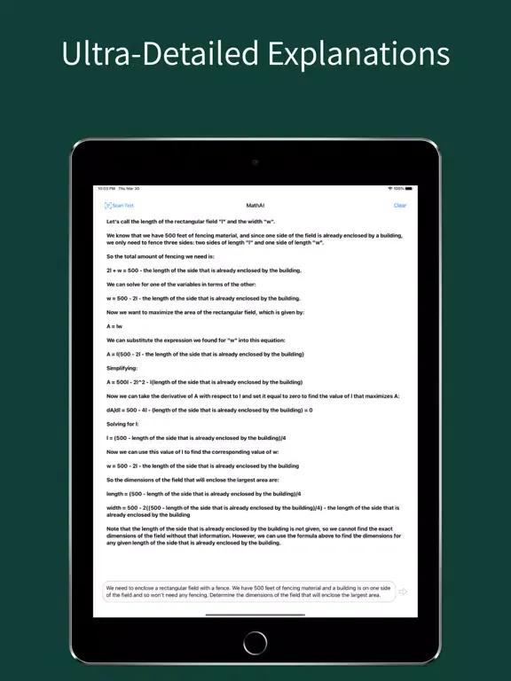 Tangkapan skrin MathAI- Chatbot iPad