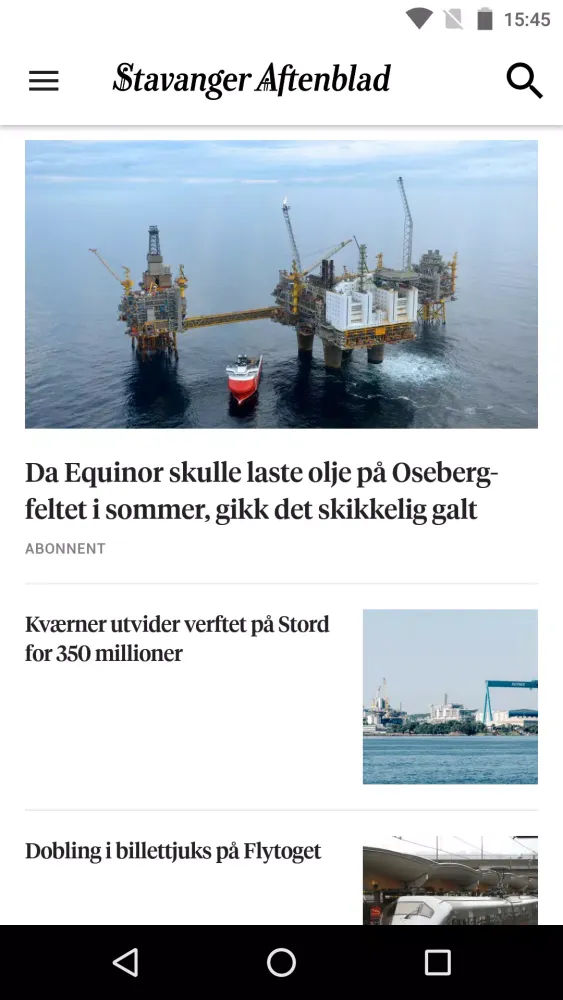 Zrzuty ekranu Stavanger Aftenblad