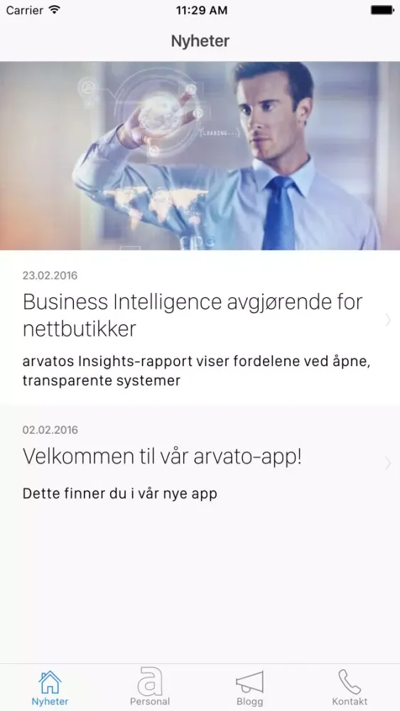 Capturas de tela do Arvato