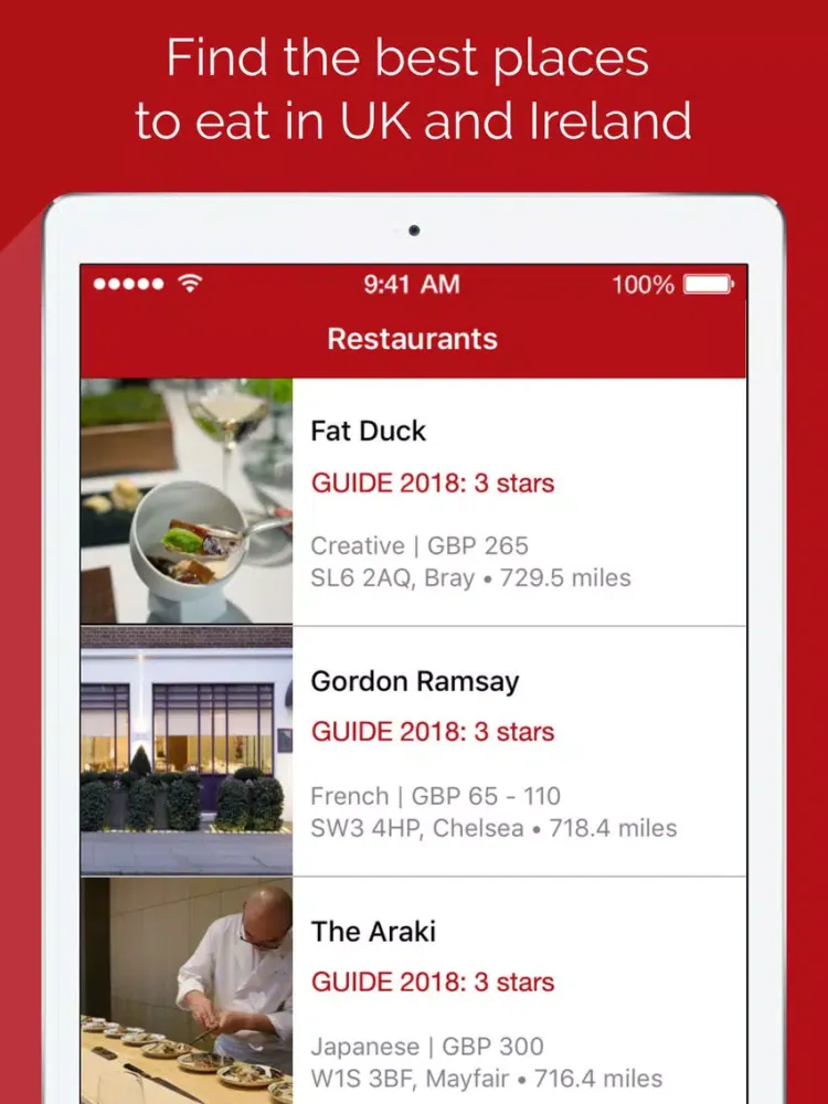 UK & IRL Restaurant Guide 2018 iPad  स्क्रीनशॉट